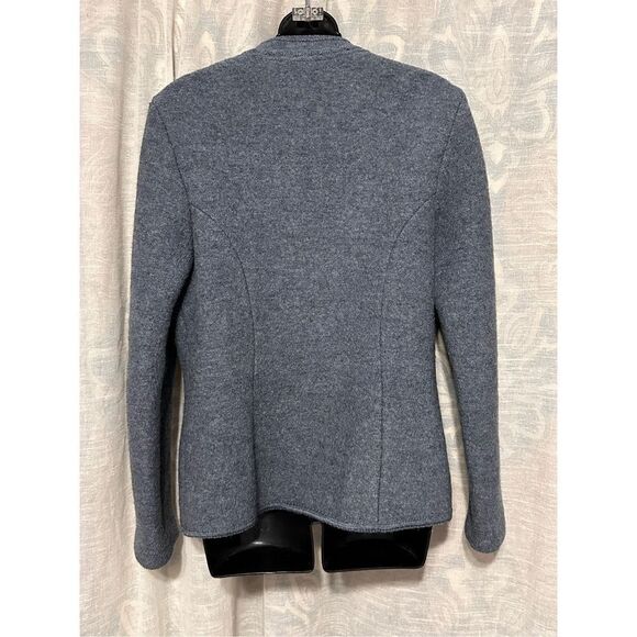 Vintage Manfred Wesenjak grey Solid Knit Mesh Vent Wool Cardigan Adult Size 44 G - Picture 5 of 7